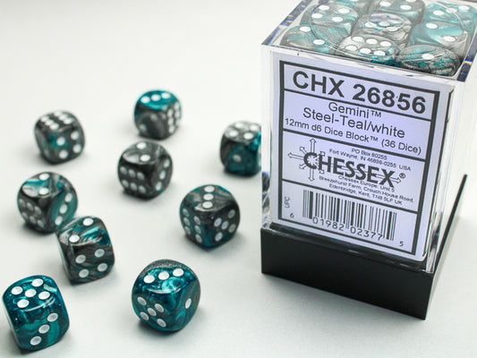 12mm 36d6 Gemini: Steel-Teal/White