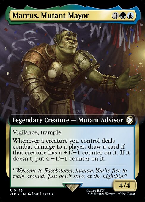 Marcus, Mutant Mayor (Extended Art) (Foil) - Universes Beyond: Fallout