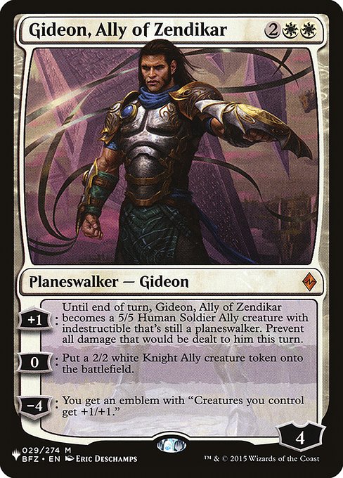 Gideon, Ally of Zendikar - The List Reprints