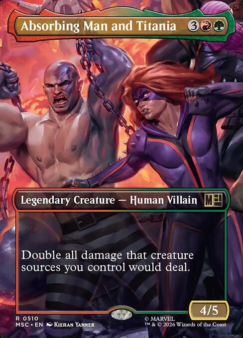 Absorbing Man and Titania (Borderless) (Foil) - Commander: Marvel Super Heroes