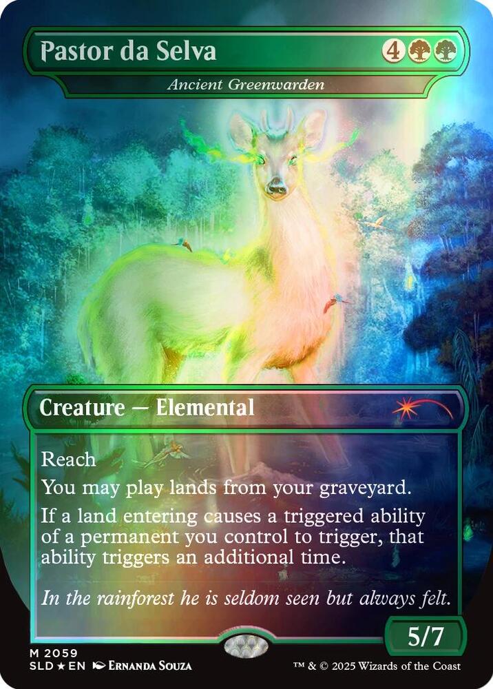 Pastor da Selva - Ancient Greenwarden (Rainbow Foil) - Secret Lair Drop Series