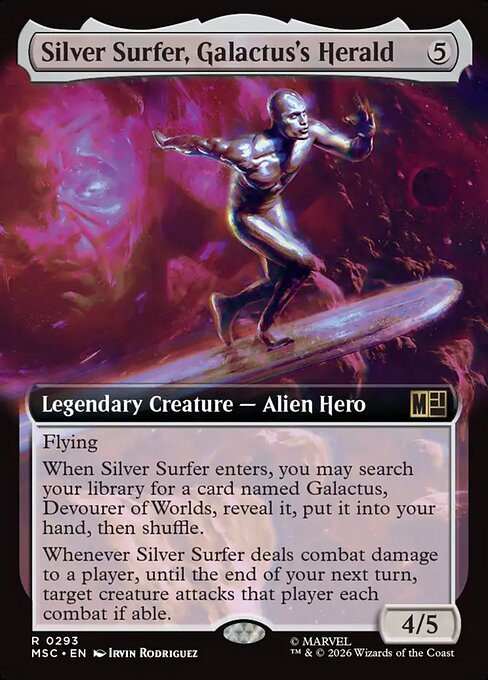 Silver Surfer, Galactus's Herald (Extended Art) - Commander: Marvel Super Heroes