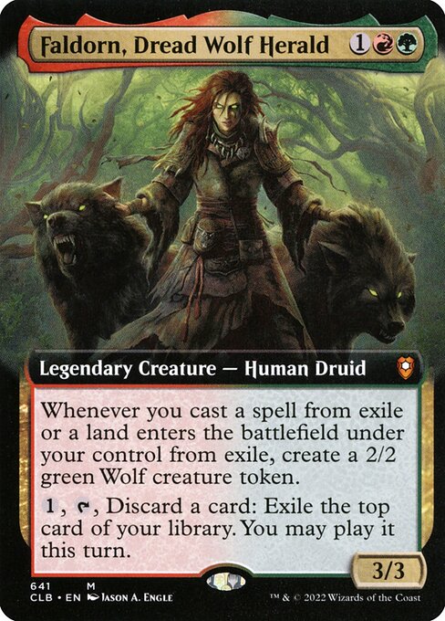 Faldorn, Dread Wolf Herald (Extended Art) - Commander Legends: Battle for Baldur's Gate