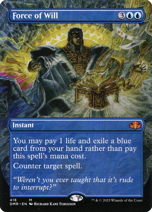 Force of Will (Borderless) (Foil) - Dominaria Remastered