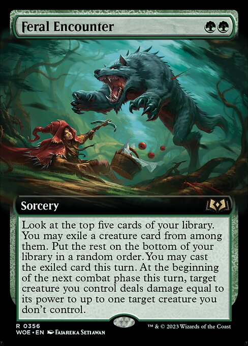 Feral Encounter (Extended Art) (Foil) - Wilds of Eldraine