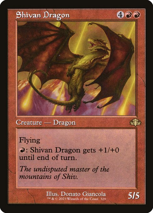 Shivan Dragon (Retro Frame) - Dominaria Remastered