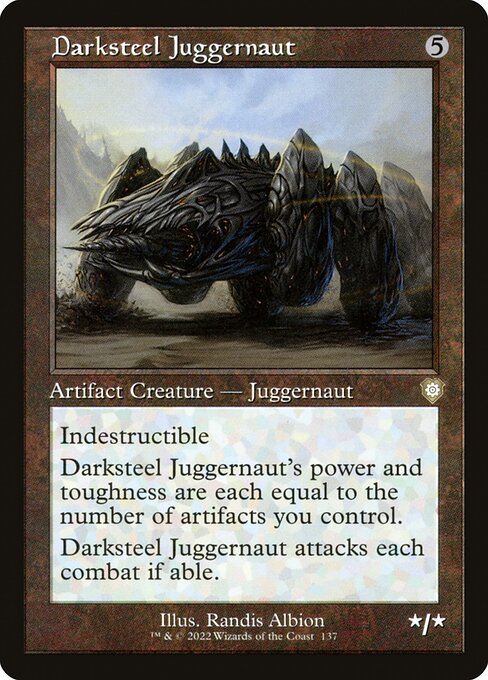 Darksteel Juggernaut (Retro Frame) - Commander: The Brothers' War