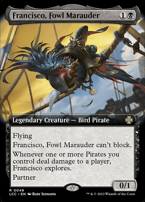 Francisco, Fowl Marauder (Extended Art) - Commander: The Lost Caverns of Ixalan