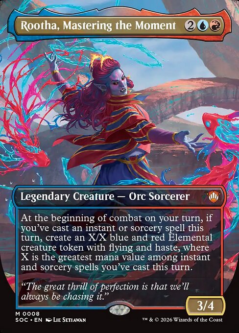 Rootha, Mastering the Moment (Borderless) (Foil) - Commander: Secrets of Strixhaven