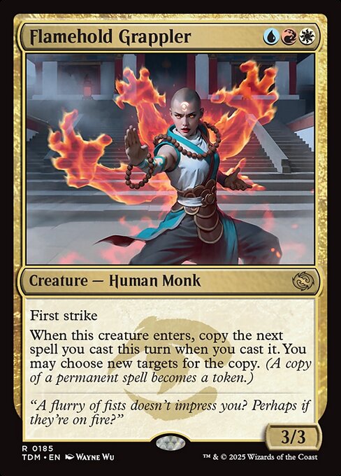 Flamehold Grappler (Borderless) (Foil) - Tarkir: Dragonstorm