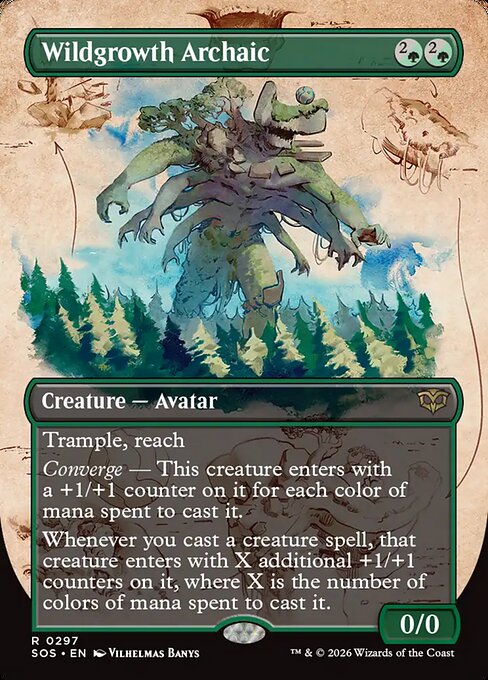 Wildgrowth Archaic (Borderless) (Foil) - Secrets of Strixhaven