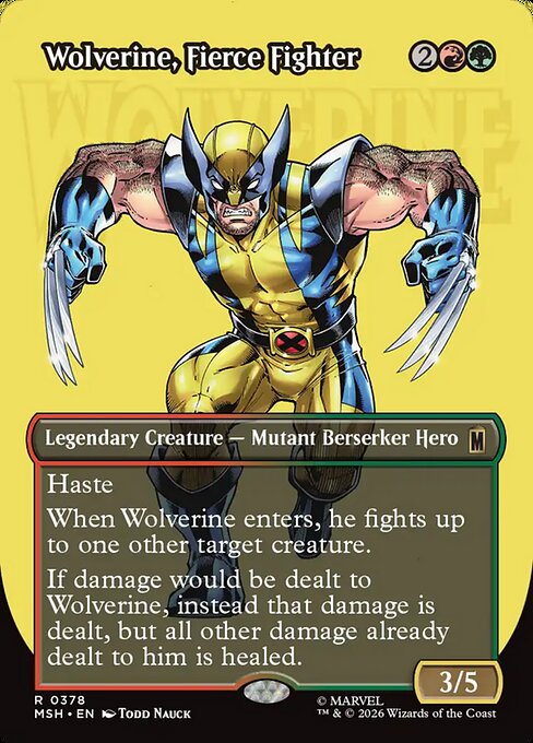 Wolverine, Fierce Fighter (Borderless) (Foil) - Marvel Super Heroes
