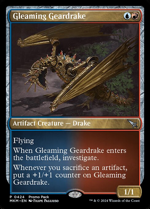 Gleaming Geardrake (Foil) - Promo Pack: Murders at Karlov Manor