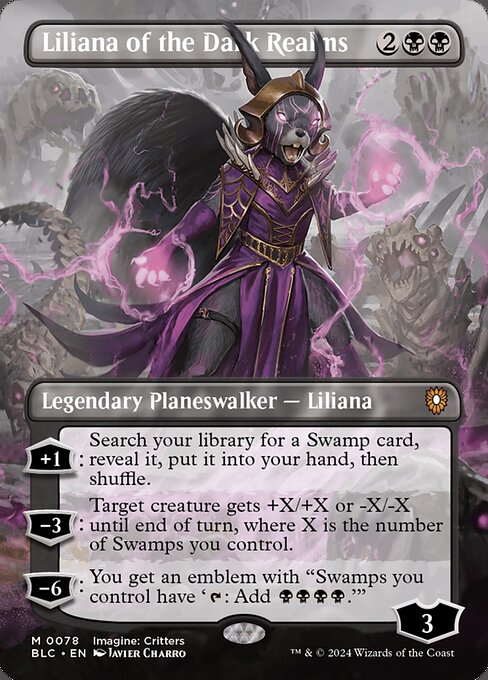 Liliana of the Dark Realms (Borderless) (Foil) - Commander: Bloomburrow