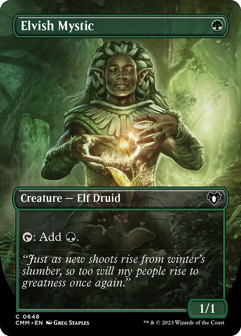Elvish Mystic (Borderless) (Foil) - Commander Masters