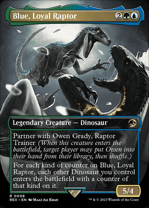 Blue, Loyal Raptor (Borderless) (Foil) - Universes Beyond: Jurassic World Collection