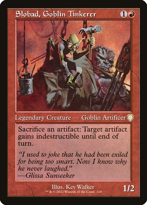 Slobad, Goblin Tinkerer (Retro Frame) - Commander: The Brothers' War