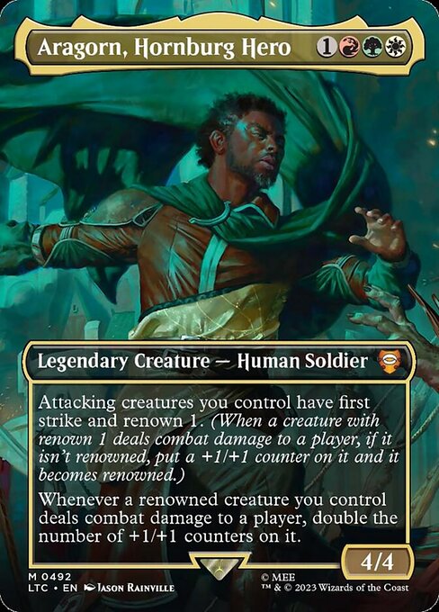 Aragorn, Hornburg Hero (Borderless) - Commander: The Lord of the Rings: Tales of Middle-earth