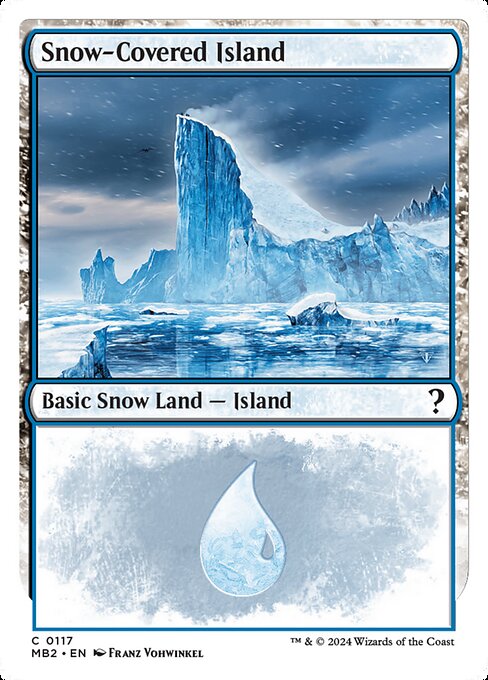 Snow-Covered Island (White Border) - Mystery Booster 2