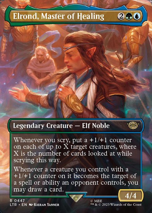 Elrond, Master of Healing (Borderless) (Foil) - Universes Beyond: The Lord of the Rings: Tales of Middle-earth