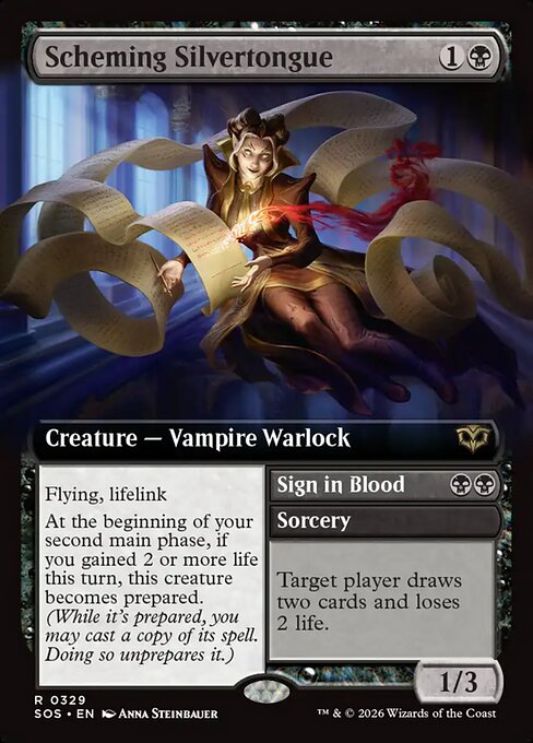 Scheming Silvertongue (Extended Art) (Foil) - Secrets of Strixhaven