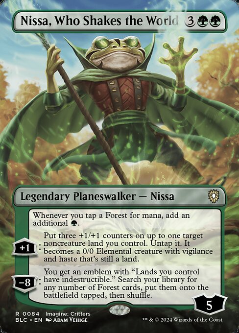 Nissa, Who Shakes the World (Borderless) - Commander: Bloomburrow