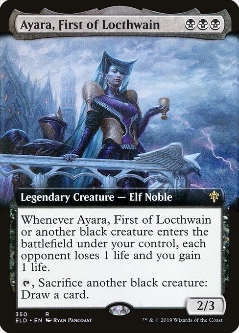 Ayara, First of Locthwain (Extended Art) (Foil) - Throne of Eldraine
