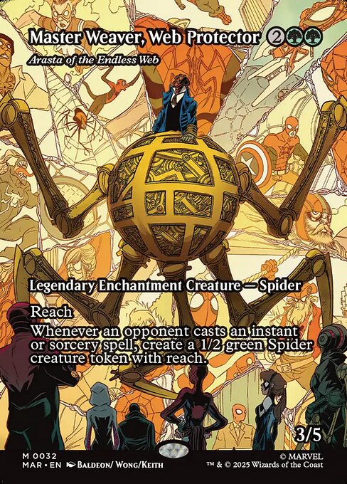 Master Weaver, Web Protector - Arasta of the Endless Web (Borderless) (Foil) - Marvel Universe Eternal-Legal