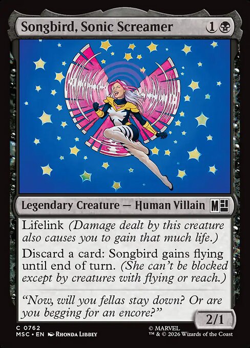 Songbird, Sonic Screamer (Foil) - Commander: Marvel Super Heroes