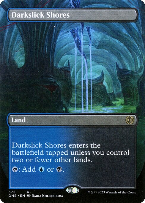 Darkslick Shores (Borderless) - Phyrexia: All Will Be One