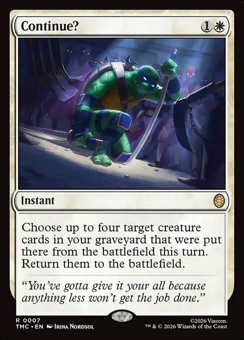 Continue? - Commander: Teenage Mutant Ninja Turtles