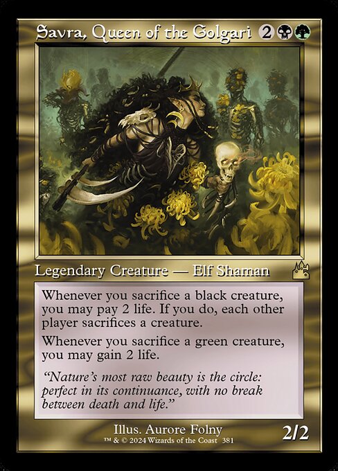 Savra, Queen of the Golgari (Retro Frame) - Ravnica Remastered