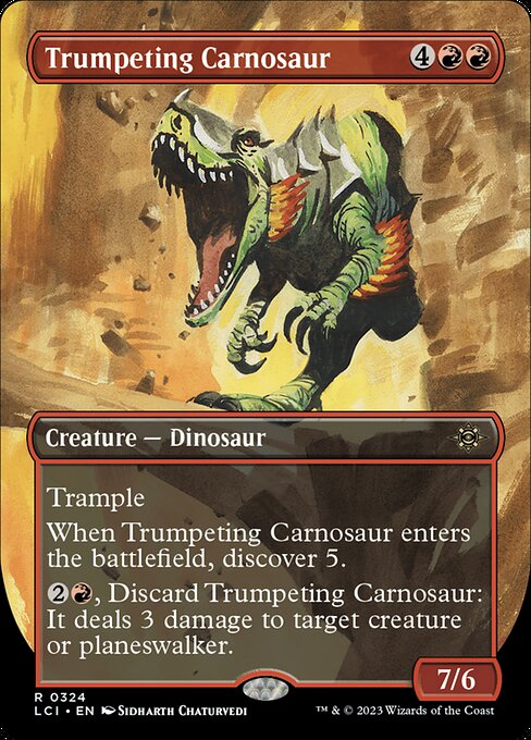 Trumpeting Carnosaur (Borderless) - The Lost Caverns of Ixalan