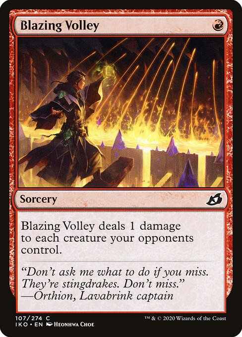 Blazing Volley (Foil) - Ikoria: Lair of Behemoths