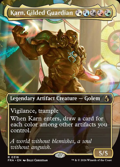 Karn, Gilded Guardian (Borderless) - Reality Fracture