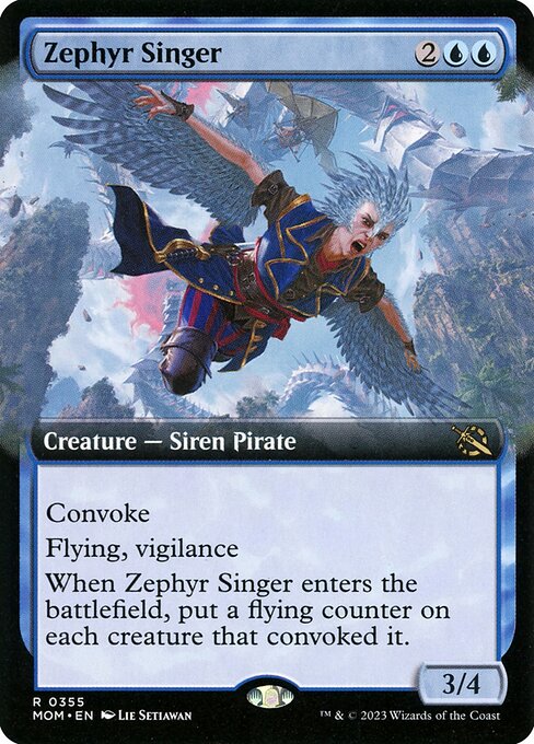 Zephyr Singer (Extended Art) (Foil) - March of the Machine