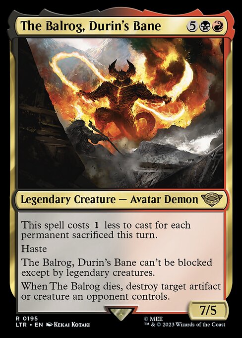 The Balrog, Durin's Bane (Borderless) (Foil) - Universes Beyond: The Lord of the Rings: Tales of Middle-earth