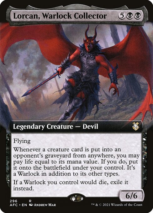 Lorcan, Warlock Collector (Extended Art) - Commander: Adventures in the Forgotten Realms