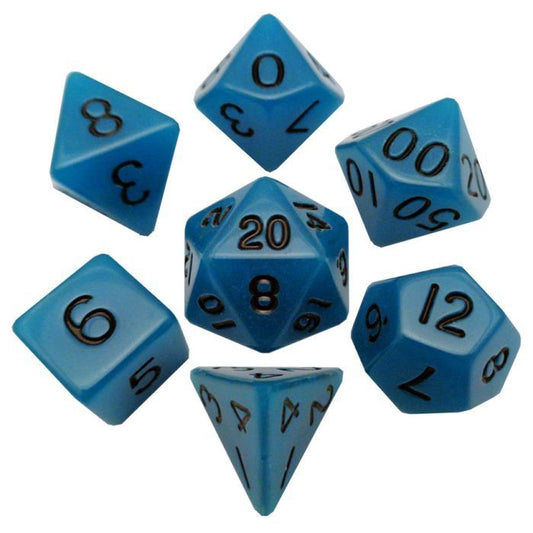 7-Die Set Glow: Light Blue/Black