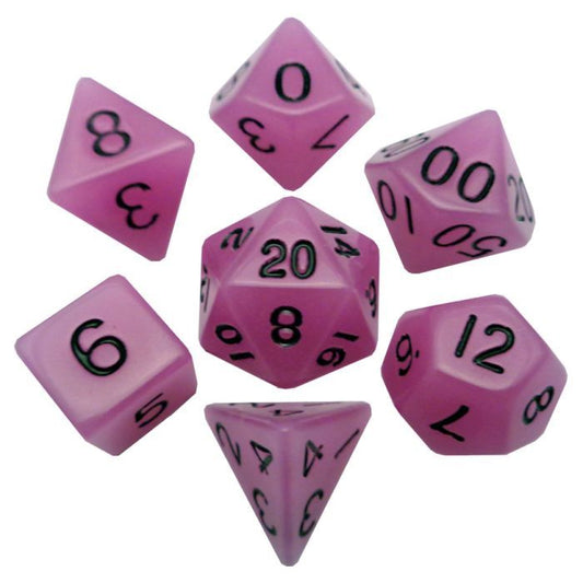 7-Die Set Glow: Light Purple/Black