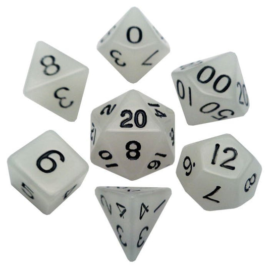 7-Die Set Glow: Clear/ Black