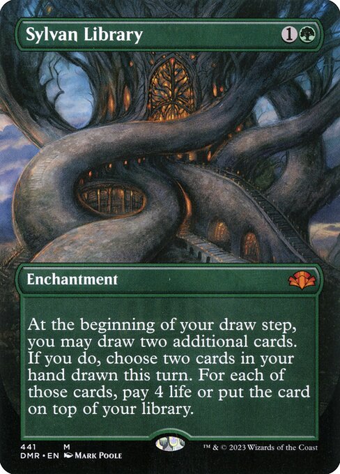 Sylvan Library (Borderless) - Dominaria Remastered