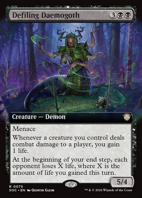 Defiling Daemogoth (Extended Art) - Commander: Secrets of Strixhaven