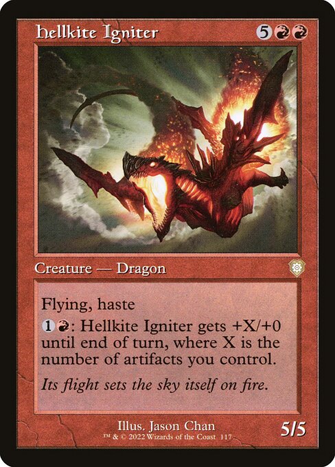 Hellkite Igniter (Retro Frame) - Commander: The Brothers' War