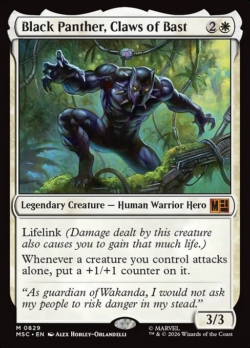 Black Panther, Claws of Bast (Foil) - Commander: Marvel Super Heroes