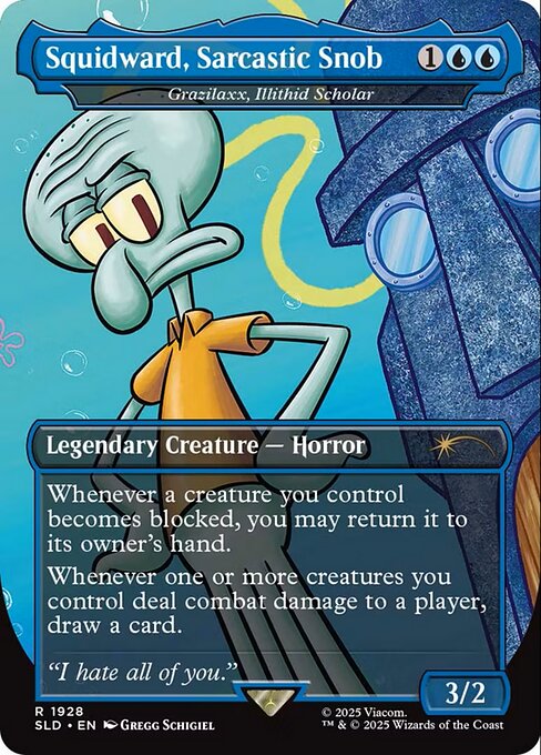 Squidward, Sarcastic Snob - Grazilaxx, Illithid Scholar - Secret Lair Drop Series