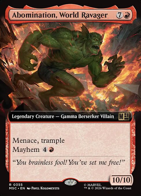 Abomination, World Ravager (Extended Art) - Commander: Marvel Super Heroes