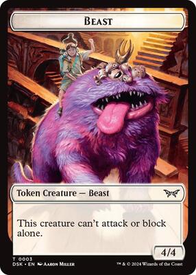 Beast // Copy Double-Sided Token - Duskmourn: House of Horror
