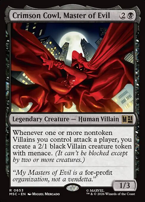 Crimson Cowl, Master of Evil (Foil) - Commander: Marvel Super Heroes