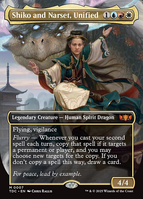 Shiko and Narset, Unified (Borderless) (Foil) - Commander: Tarkir: Dragonstorm
